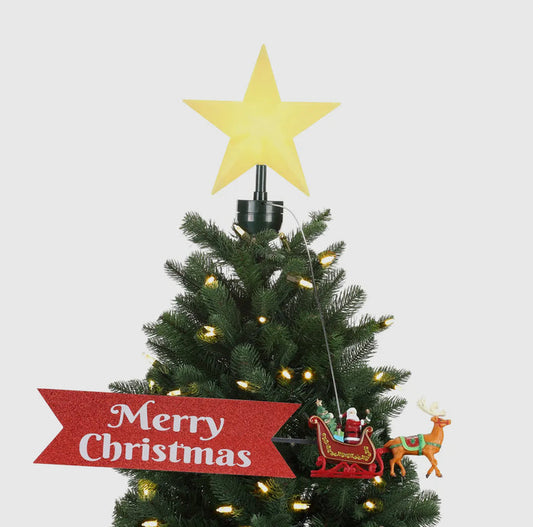 Animated light up star and moving Santa