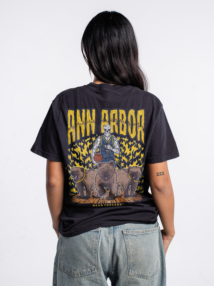 ANN ARBOR BASKETBALL - “3 SKULL” PREMIUM T - SHIRT – T-Shirt – Dead Threads Apparel
