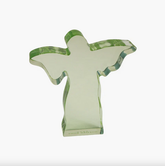 Anne Nelson- Small Green Acrylic Angel Weight