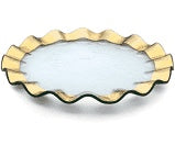 Annie Glass Gold Ruffle Buffet Plate