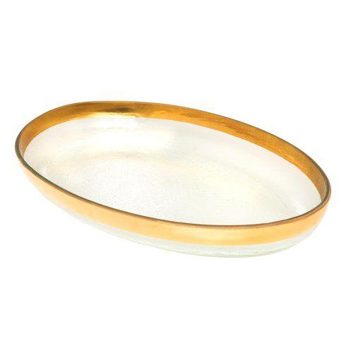 Annie Glass Mod Large Round Oval Platter
