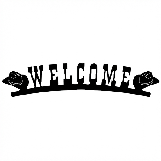 Arched Welcome Sign Cowboy Hat
