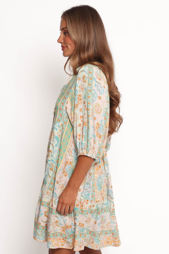 Petal and Pup USA DRESSES Arden Mini Dress - Green Multi