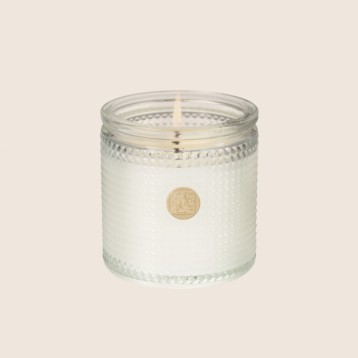 Aromatic- Amaryllis And Rosemary Textured Glass Candle