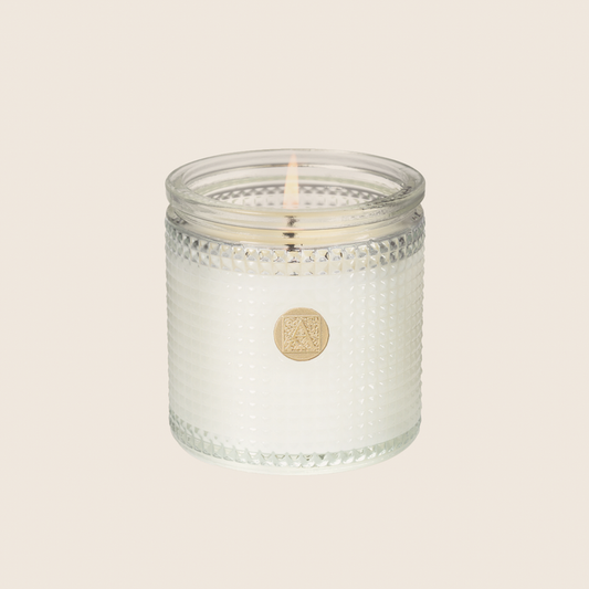 Aromatic- Amaryllis And Rosemary Textured Glass Candle