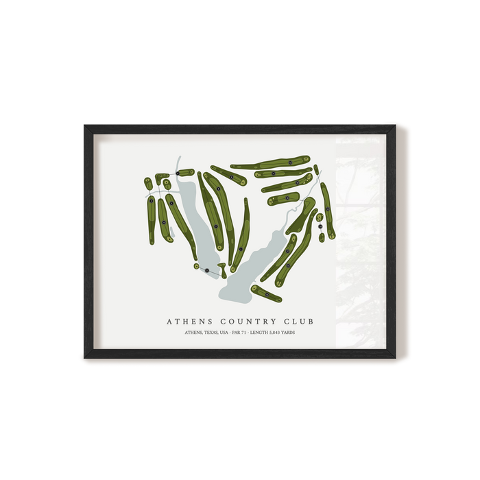 Athens Country Club | Golf Course Map | Black Frame