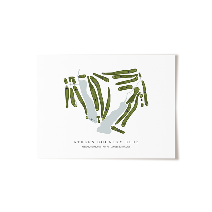 Athens Country Club | Golf Course Map | Unframed