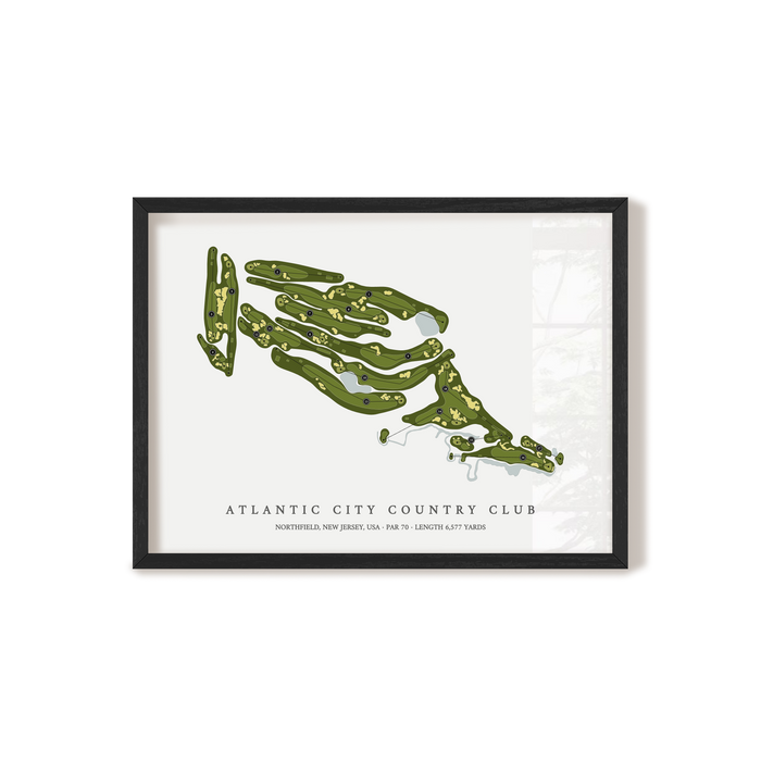 Atlantic City Country Club | Golf Course Map | Black Frame
