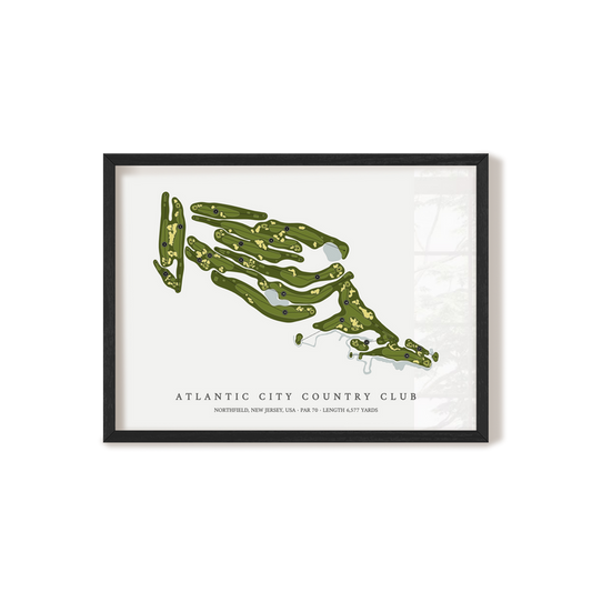 Atlantic City Country Club | Golf Course Map | Black Frame