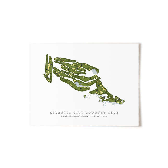 Atlantic City Country Club | Golf Course Map | Unframed