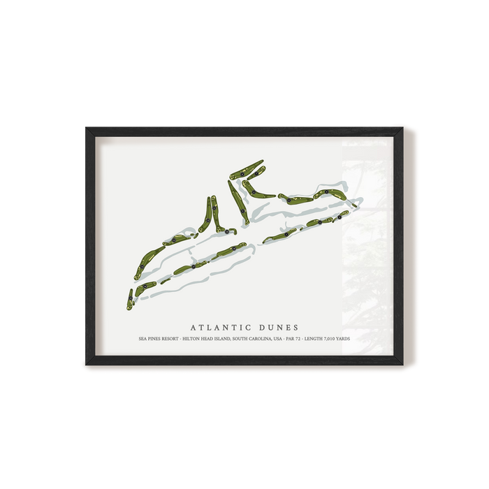 Atlantic Dunes at Sea Pines Resort | Golf Course Map | Black Frame