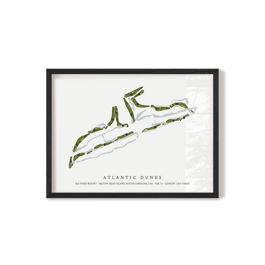 Atlantic Dunes at Sea Pines Resort | Golf Course Map | Black Frame