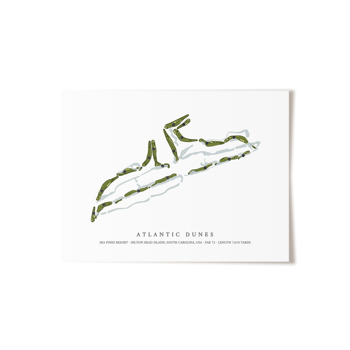 Atlantic Dunes at Sea Pines Resort | Golf Course Map | Unframed