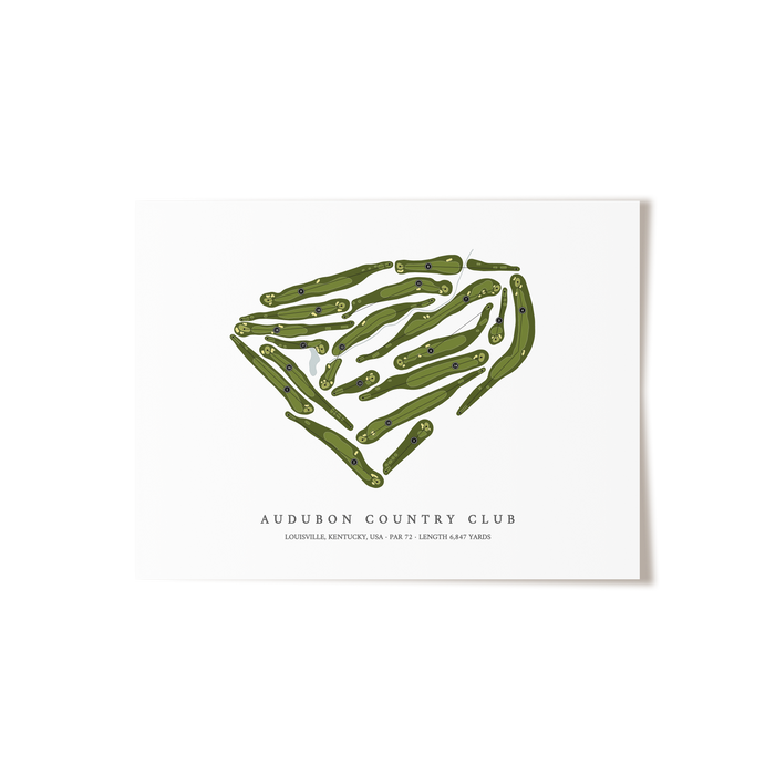 Audubon Country Club | Golf Course Map | Unframed