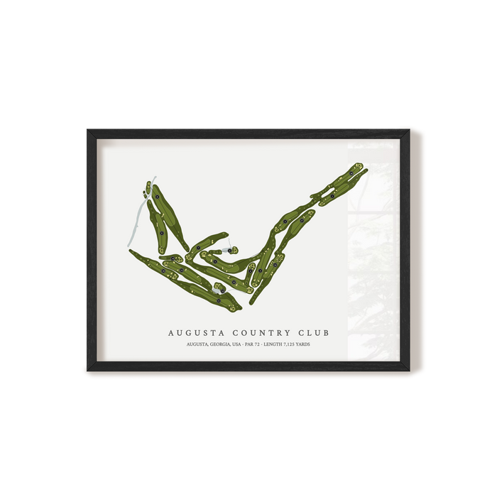 Augusta Country Club | Golf Course Map | Black Frame