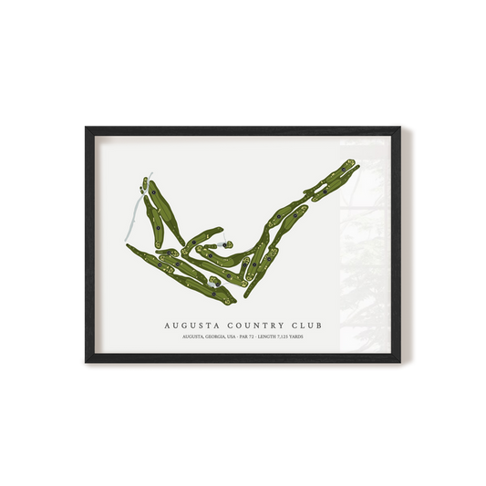 Augusta Country Club | Golf Course Map | Black Frame