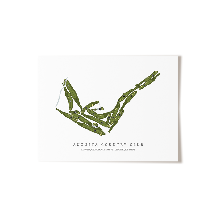 Augusta Country Club | Golf Course Map | Unframed