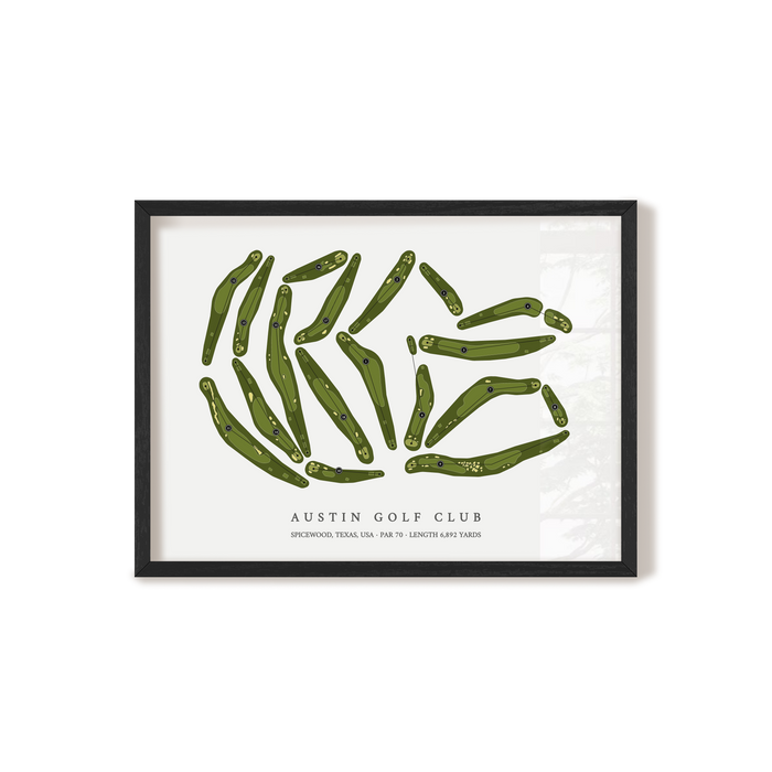 Austin Golf Club | Golf Course Map | Black Frame