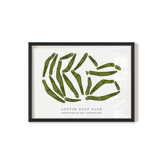 Austin Golf Club | Golf Course Map | Black Frame