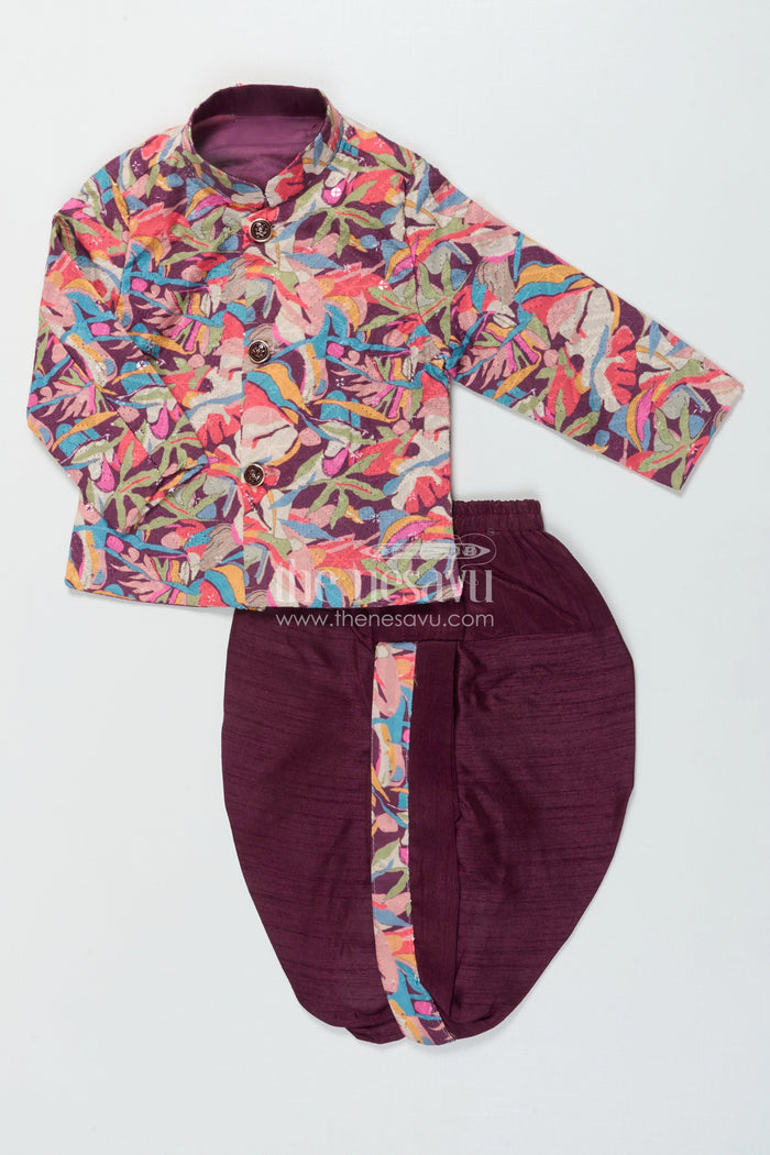 The Nesavu Boys Dothi Set Baby Boy Dhoti Kurta Set for Festive Functions and Cultural Days Nesavu Nesavu baby boy dhoti kurta set for festive events and ethnic school functions