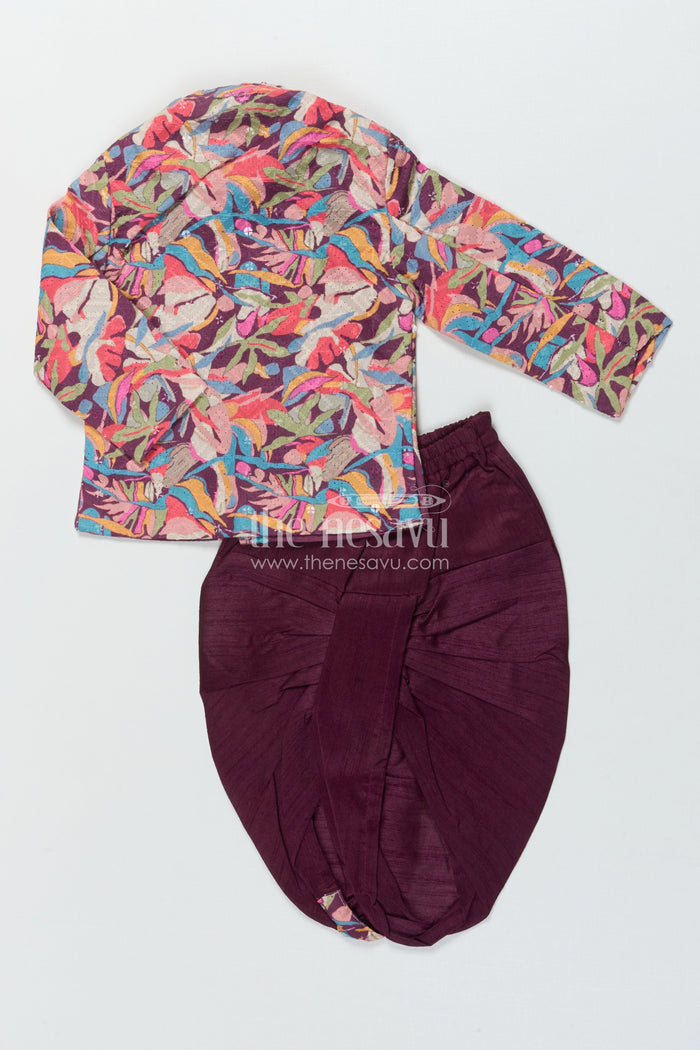 The Nesavu Boys Dothi Set Baby Boy Dhoti Kurta Set for Festive Functions and Cultural Days Nesavu Nesavu baby boy dhoti kurta set for festive events and ethnic school functions