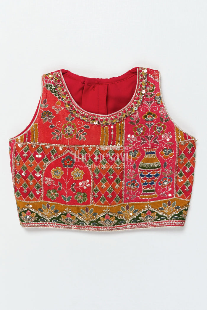 The Nesavu Girls Lehenga Choli Baby Girl Lehenga Choli for Traditional Festivals and Weddings Nesavu Nesavu baby girl lehenga choli in embroidered viscose silk for weddings and festive celebrations