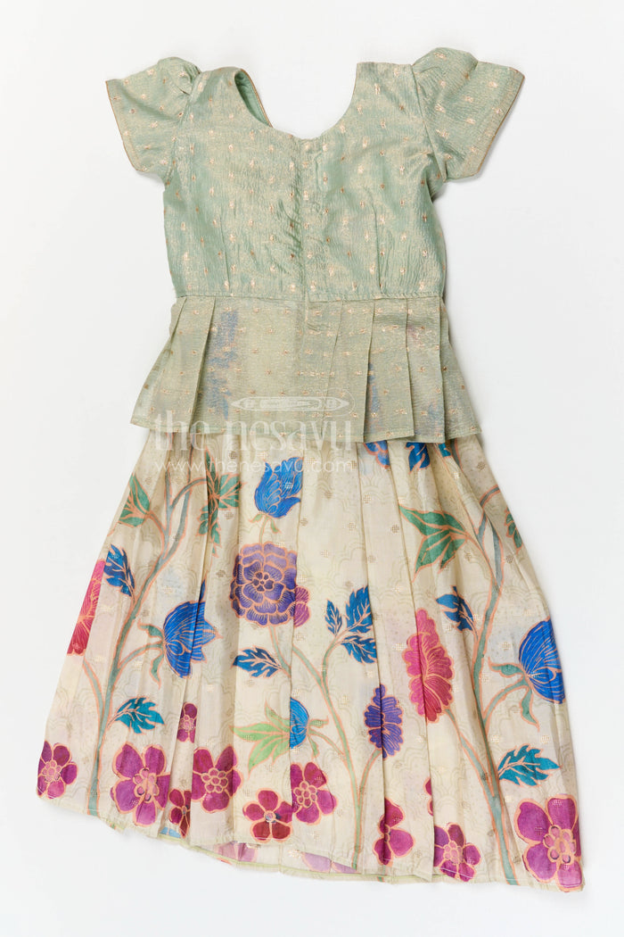 The Nesavu Pattu Pavadai Baby Girl Pattu Pavadai for Festive Occasions and Traditional Wear Nesavu Nesavu baby girl pattu pavadai for festive occasions with semi banaras silk and digital print traditional outfit