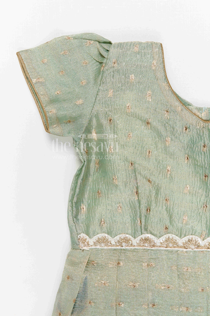 The Nesavu Pattu Pavadai Baby Girl Pattu Pavadai for Festive Occasions and Traditional Wear Nesavu Nesavu baby girl pattu pavadai for festive occasions with semi banaras silk and digital print traditional outfit