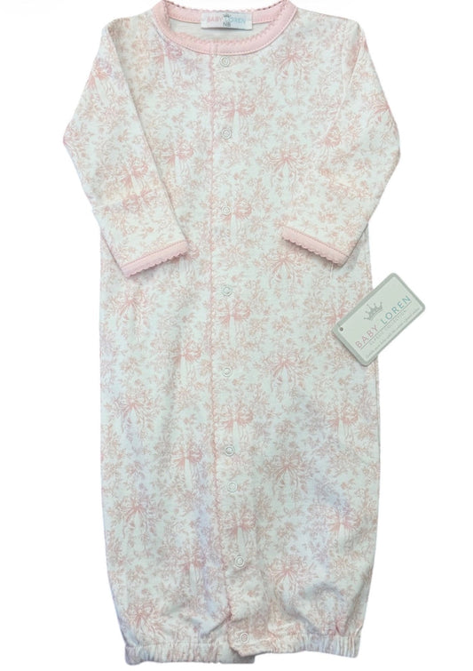 Baby Loren- Gigi Pink Toile Converter Gown