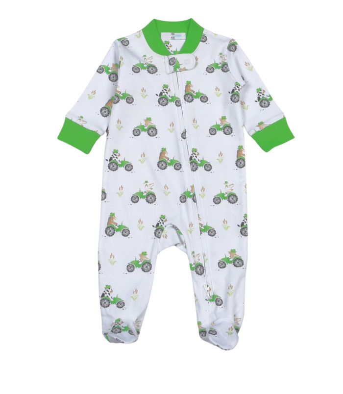Baby Loren-Barnyard Buddies Pima Zipper Footie
