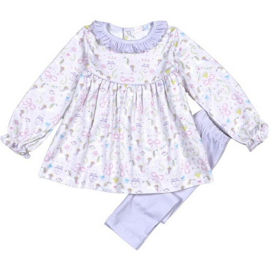 Baby Loren-Unicorns Pima Pants Set