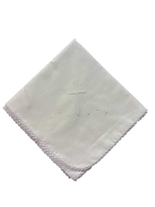 Baby Sen-White Baby Blanket -  White Cross