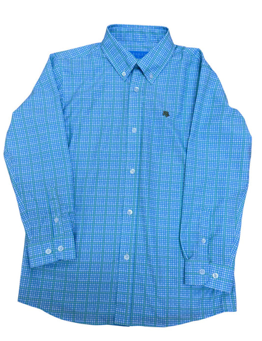 Bailey Boys- Performance Button Down Shirt- Peacock