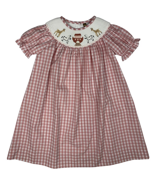 Banana Split-Noah's Ark Smocked Bishop Dress
