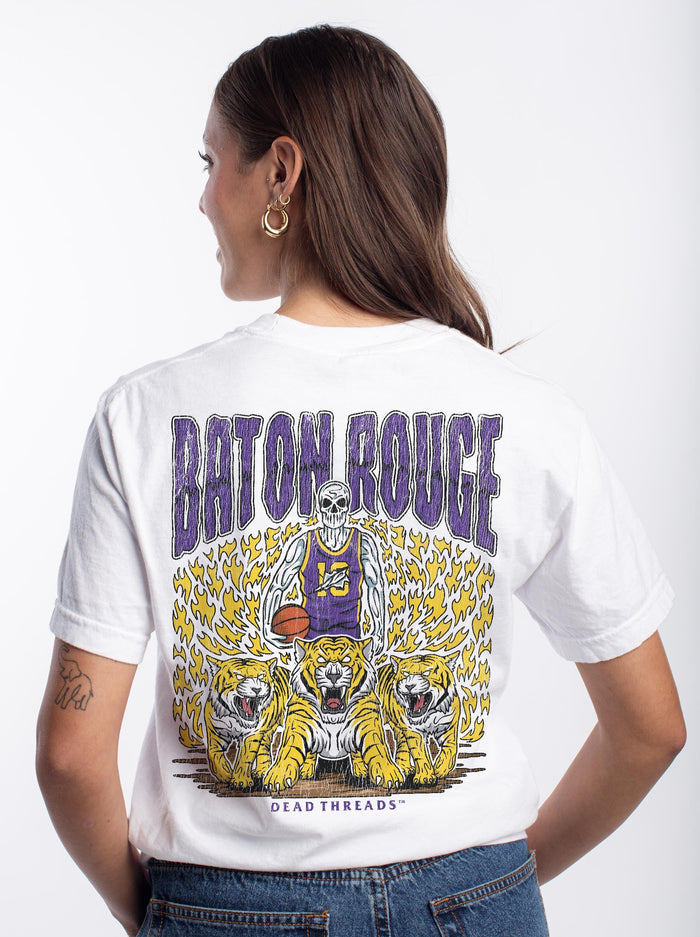 BATON ROUGE BASKETBALL - “3 SKULL” PREMIUM T - SHIRT – T-Shirt – Dead Threads Apparel