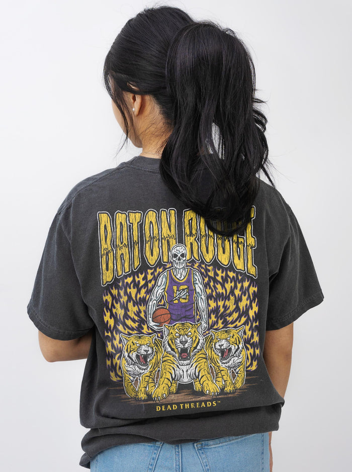 BATON ROUGE BASKETBALL - “3 SKULL” PREMIUM T - SHIRT – T-Shirt – Dead Threads Apparel