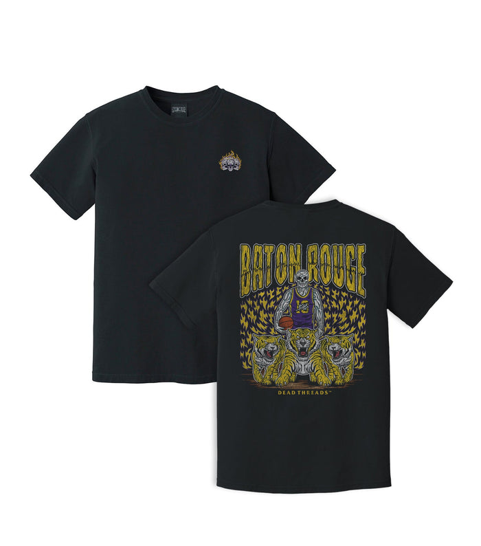 BATON ROUGE BASKETBALL - “3 SKULL” PREMIUM T - SHIRT – T-Shirt – Dead Threads Apparel