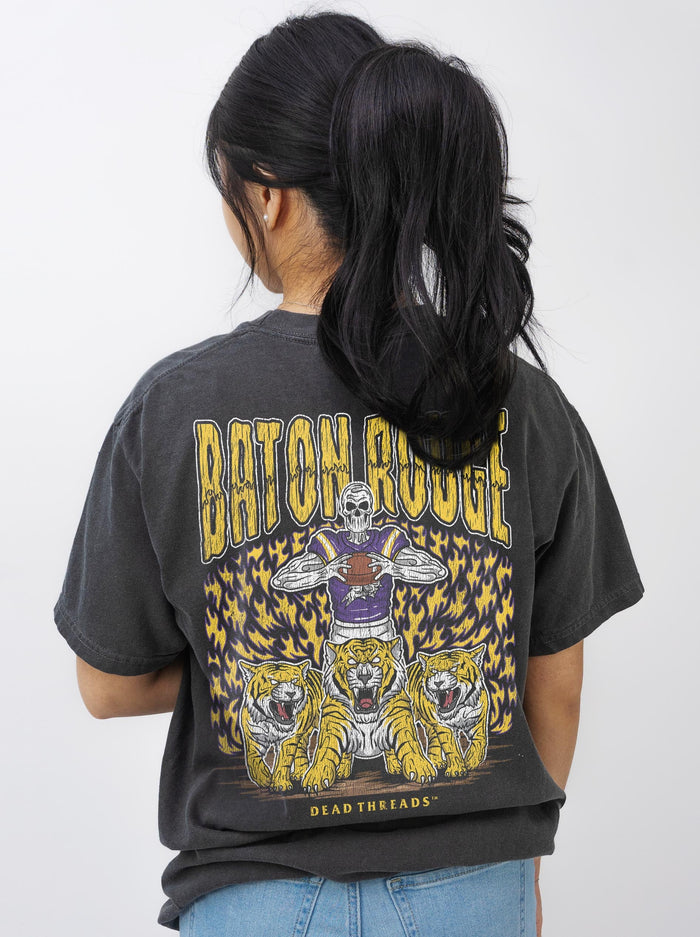 BATON ROUGE FOOTBALL - “3 SKULL” PREMIUM T - SHIRT – T-Shirt – Dead Threads Apparel