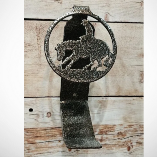 Bucking Cowboy Hat Hook - Textured Steel