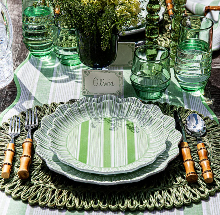 Cabana Stripe Melamine Dessert/Salad Plate Set/4