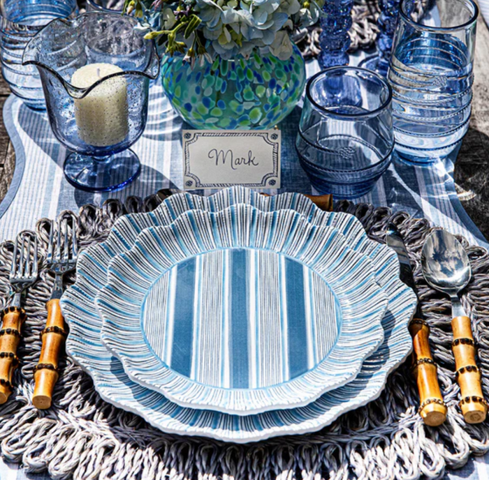 Cabana Stripe Melamine Dessert/Salad Plate Set/4