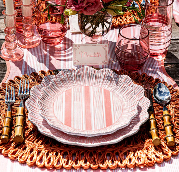 Cabana Stripe Melamine Dessert/Salad Plate Set/4