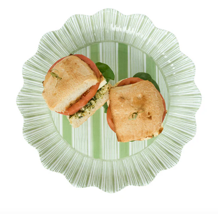 Cabana Stripe Melamine Dinner Plate Set/4