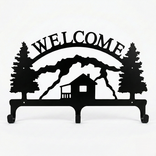 Cabin Welcome Coat Rack Three Hooks
