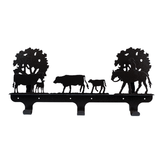 Cattle Drive Triple Wall Hook - Textured Black Steel - Coppervein, hand-made steel by Allwayz Mags