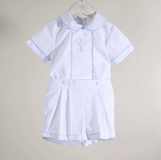 Charming Little One-Have Faith Light Blue Cross Cameron Set