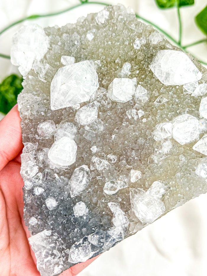 Clear Apophyllite on Blue Chalcedony Specimen #5