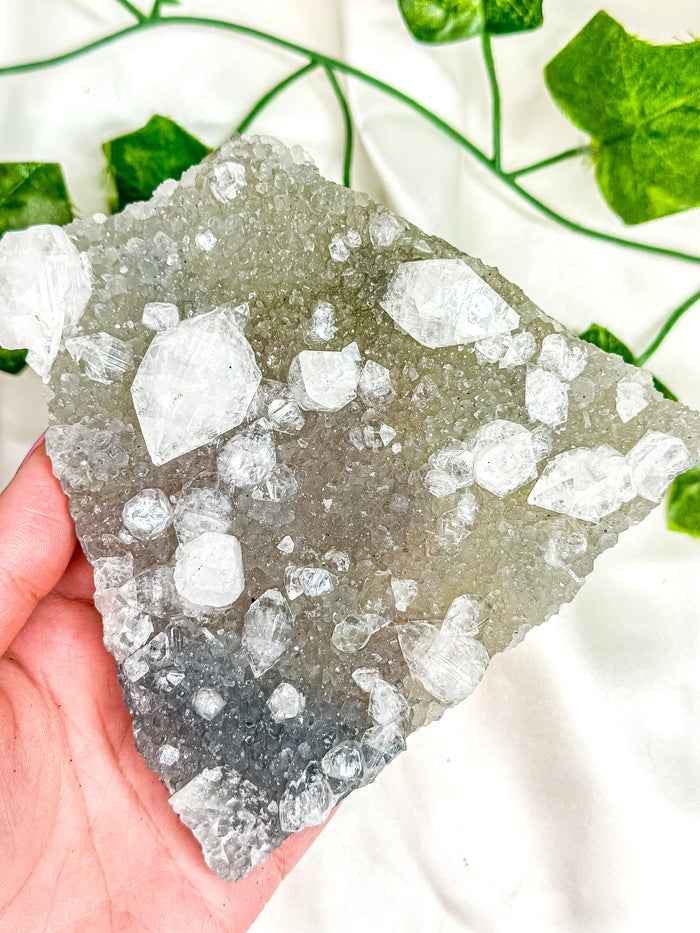 Clear Apophyllite on Blue Chalcedony Specimen #5