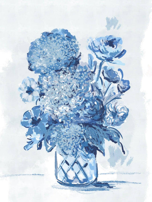 COBALT BLOSSOMS- Art Print: 11x14