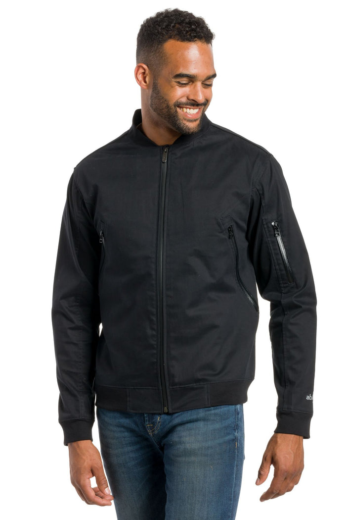 Cyan | Men's Zippered Cotton Bomber With Lining